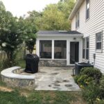 Flagstone Patio with Large Seat Wall