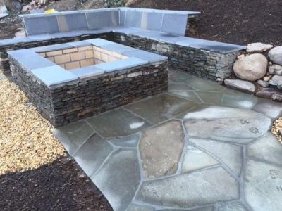 Natural Stone Fire Pit Smith Landscaping Beloit Ohio