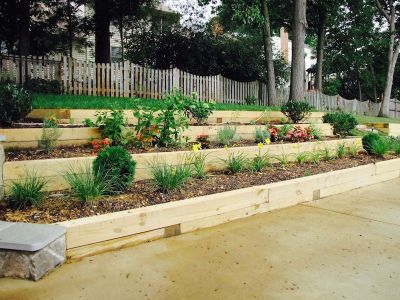 Terraced Backyard Slope Retaining Wall Smith Landscaping Beloit Ohio