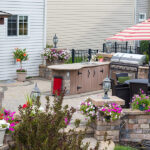 Outdoor Kitchen Area with Seating