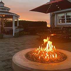 Patio fire pit with gazebo